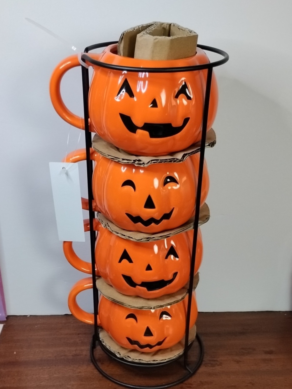 Way to Celebrate Stacking Halloween Pumpkin Coffee Mugs